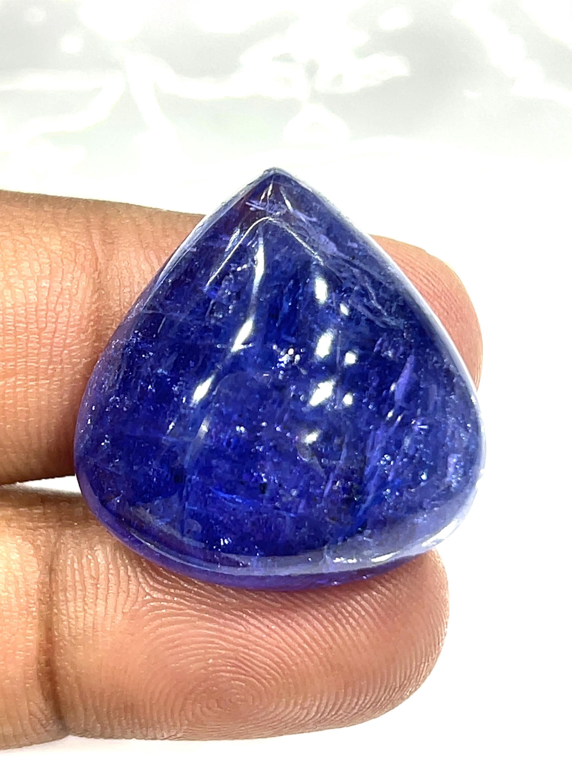 Aaa Natural Purple Tanzanite Cabochon: Heart Shape Loose Gemstone Aaa Natural Purple Tanzanite Cabochon: Heart Shape Loose Gemstone
