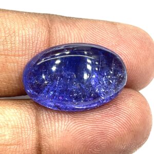 Aaa Purple Tanzanite Cabochon: 23.40 Ct Oval Gemstone