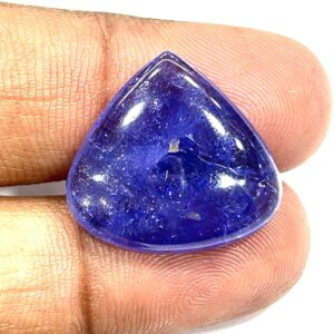 Aaa Purple Tanzanite Cabochon: Heart Shape Loose Gemstone (29.55ct, 23x21x7mm)