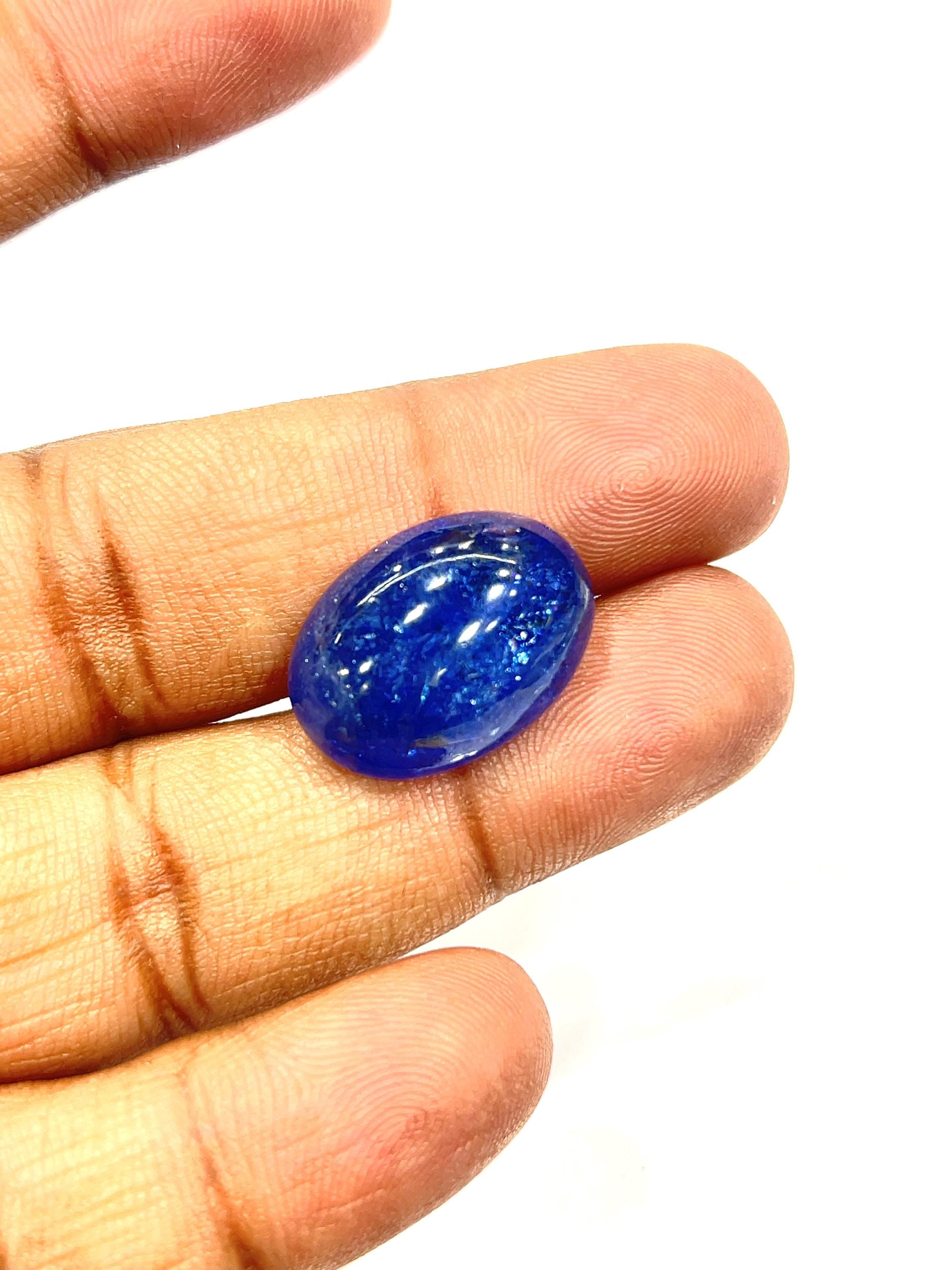 Aaa Purple Tanzanite Cabochon: Oval Loose Gemstone (21x16x10mm)