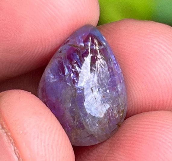 Natural Tanzanite Cabochon 10.15 Carat Blue Tanzanite, Loose Gemstone Untreated Tanzanite Cabochon Making For Jewelry December Birthstone.