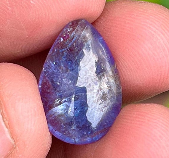 Natural Tanzanite Cabochon 7.90 Carat Blue Tanzanite, Loose Gemstone Untreated Tanzanite Cabochon Making For Jewelry December Birthstone.