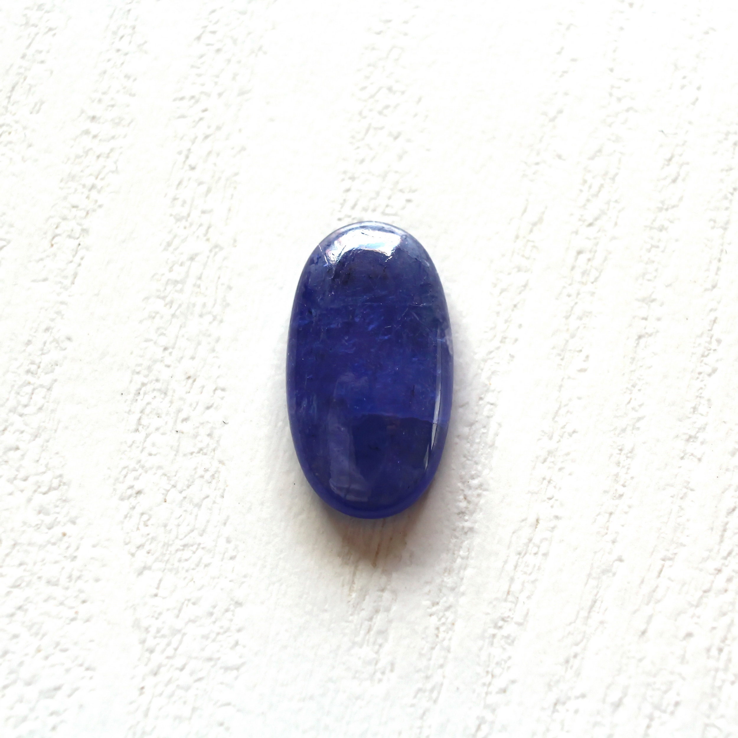 Natural Loose Tanzanite Gemstone, Oval Cabochon, Ideal For Jewelry Making - 10x18mm, 6.59ct