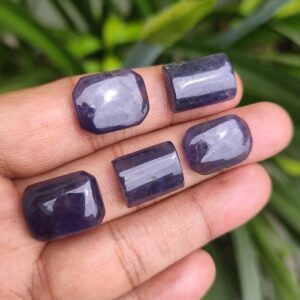 Natural Tanzanite Cabochon | Octagon Tanzanite Cabochon | Wholesale Tanzanite Cabochon | 5 Piece Lot 63 Carat | Jewelry Making |