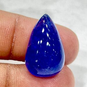 Natural Purple Tanzanite Gemstone, Pear Cabochon (26.55 Carat)