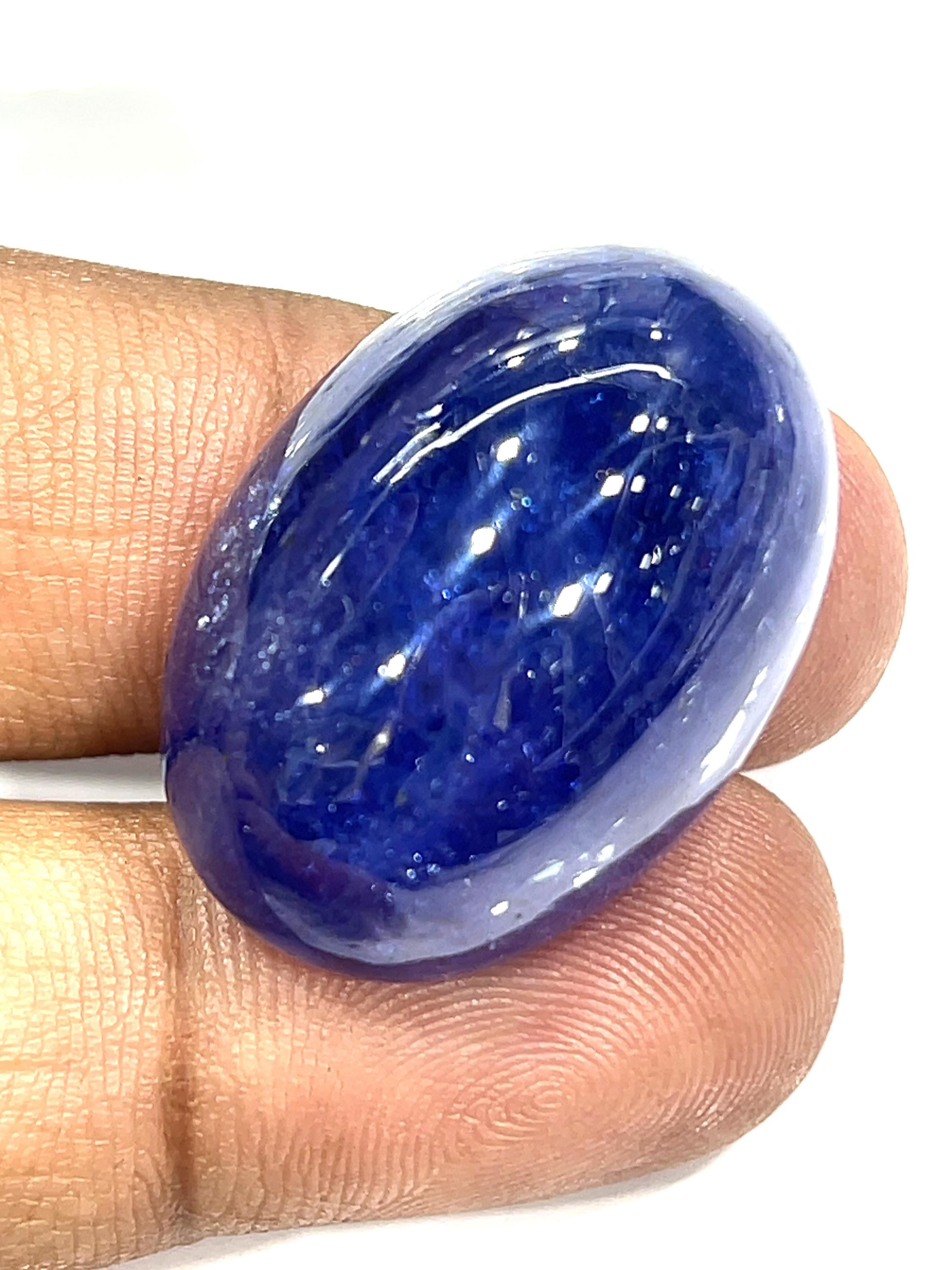 Natural Purple Tanzanite Cabochon: Loose Gemstone For Jewelry Making (29x21x17mm)