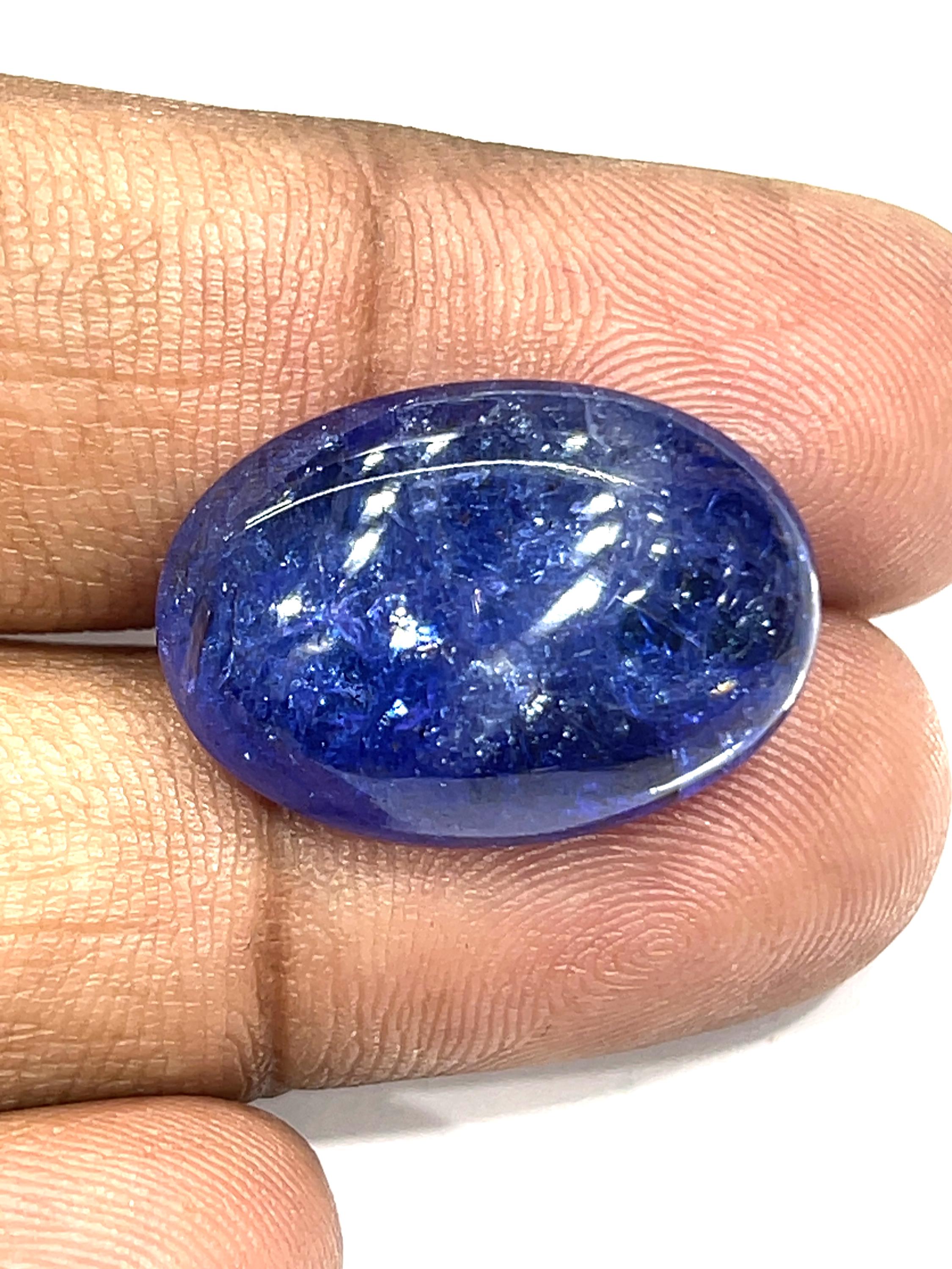 Natural Purple Tanzanite Cabochon: Oval Gemstone For Jewelry Making (29.30ct)