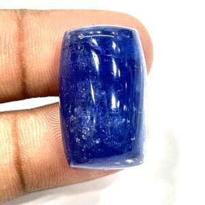 Natural Purple Tanzanite Cabochon: Rectangle Loose Gemstone (27x17x11mm, 57 Ct)