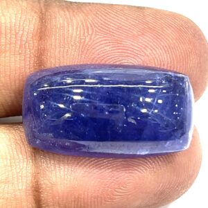Natural Purple Tanzanite Cabochon: Rectangle Loose Gemstone (22x12x10mm)