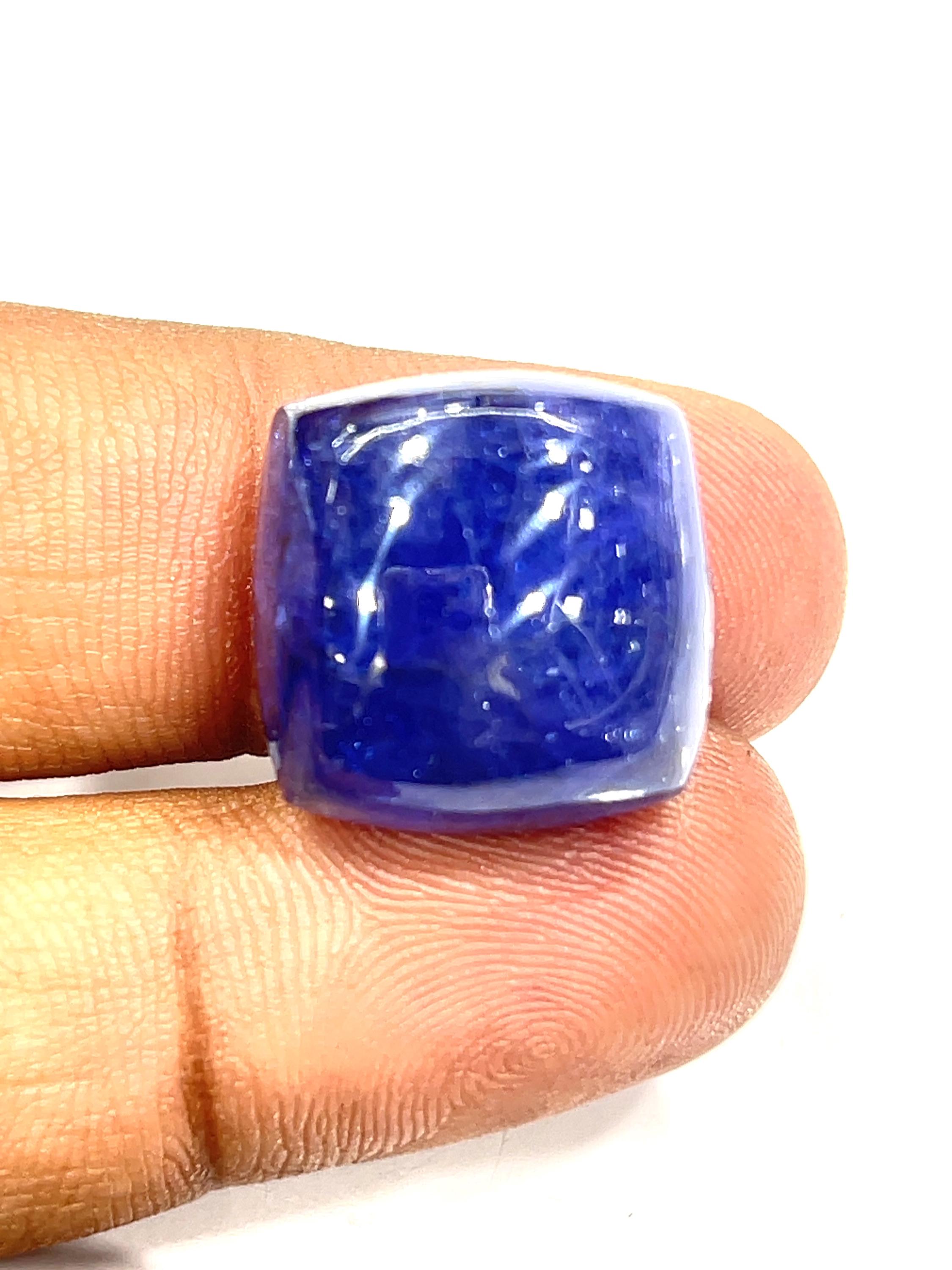 Natural Purple Tanzanite Cabochon: Square Gemstone For Jewelry Making (18x18x13mm)