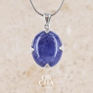 Tanzanite — Pendentif Argent 925 · Cabochon Bleu Lavande Profond Tanzanite — Pendentif Argent 925 · Cabochon Bleu Lavande Profond