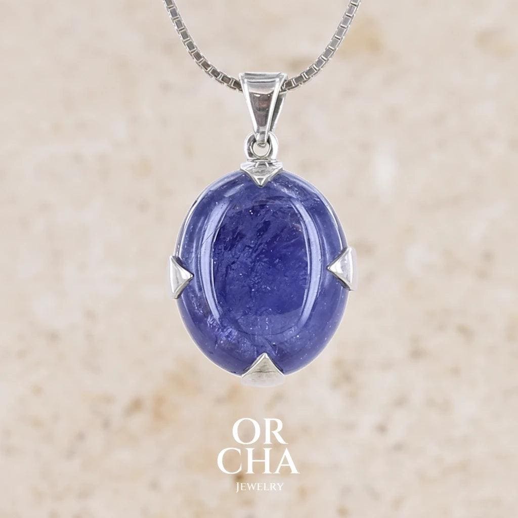 Tanzanite — Pendentif Argent 925 · Cabochon Bleu Lavande Profond Tanzanite — Pendentif Argent 925 · Cabochon Bleu Lavande Profond