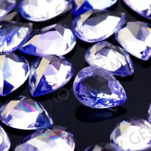 Tanzanite Rose Cut Cabochon 3x4mm Pear - Per Stone