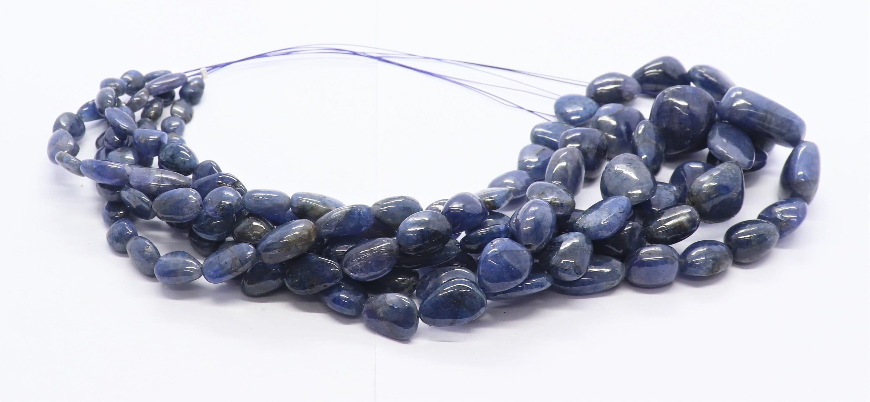 Aaa Natural Blue Tanzanite Smooth Nuggets Shape Beads, 6-12 Mm Tanzanite Tumble Gemstone Beads, 18 Inch Tanzanite Nuggets Beads Strand