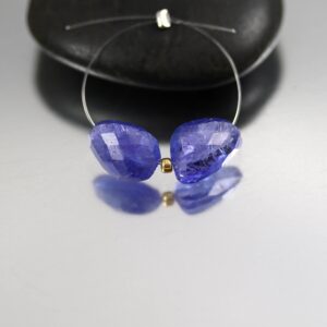 Tanzanite Faceted Nugget Beads - Pair - 10 X 8 Mm Tanzanite Faceted Nugget Beads - Pair - 10 X 8 Mm