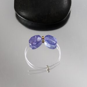 Tanzanite Faceted Oval Nugget Beads - Pair - 8x6mm Tanzanite Faceted Oval Nugget Beads - Pair - 8x6mm