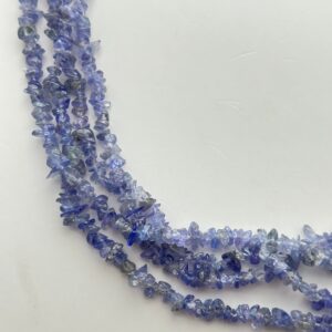 Tanzanite Gemstone Chips. 35” Strand Of Periwinkle Blue Beads, Approx. 3-5mm In Diameter. Tanzanite Gemstone Chips. 35” Strand Of Periwinkle Blue Beads, Approx. 3-5mm In Diameter.