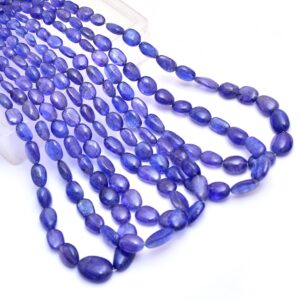 High Quality Aaa+ Tanzanite Smooth Oval Nuggets | Natural Purple Tanzanite Precious Gemstone Loose Tumbled Beads For Jewelry Making 16" Long High Quality Aaa+ Tanzanite Smooth Oval Nuggets | Natural Purple Tanzanite Precious Gemstone Loose Tumbled Beads For Jewelry Making 16" Long
