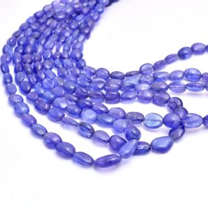 High Quality Aaa+ Tanzanite Smooth Oval Nuggets | Natural Purple Tanzanite Precious Gemstone Loose Tumbled Beads For Jewelry Making 16" Long High Quality Aaa+ Tanzanite Smooth Oval Nuggets | Natural Purple Tanzanite Precious Gemstone Loose Tumbled Beads For Jewelry Making 16" Long