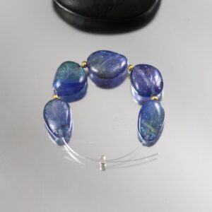 Mardi Gras Tanzanite Nugget Beads - Set Of 5 - 11 To 12 Mm Mardi Gras Tanzanite Nugget Beads - Set Of 5 - 11 To 12 Mm