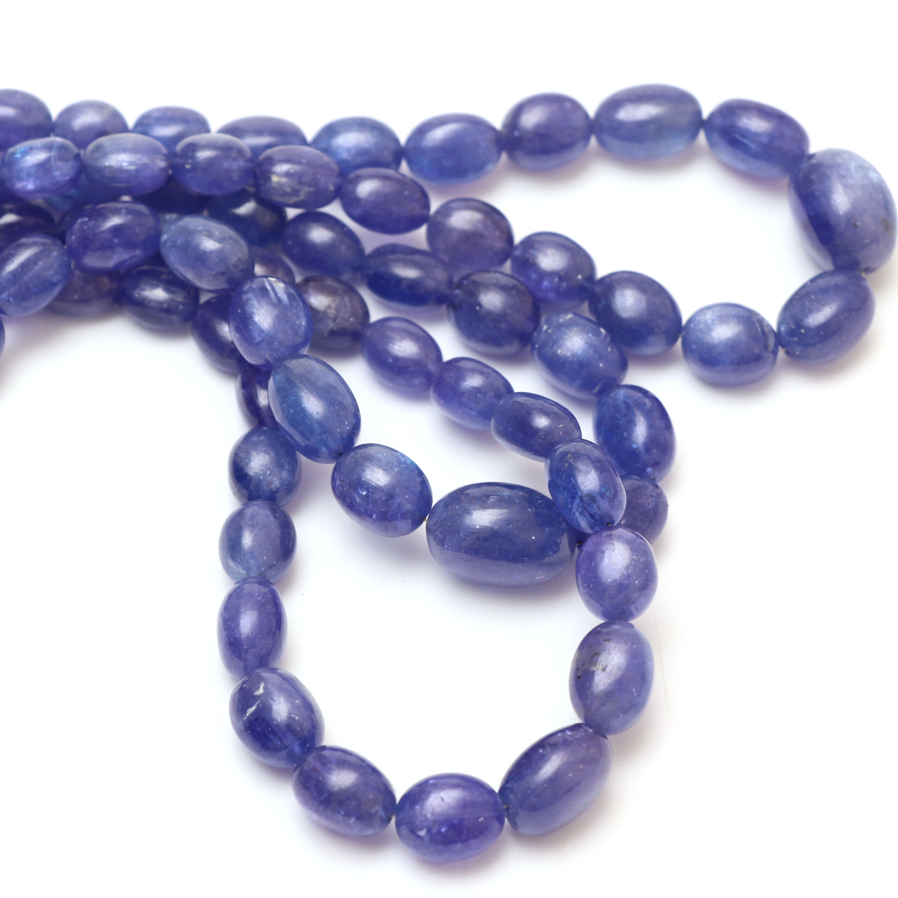 Natural Tanzanite Smooth Tumble Beads | 7x9 Mm To 10x15 Mm | Tanzanite Tumble Gemstone | 8 Inch/ 18 Inch Full Strand | Price Per Strand