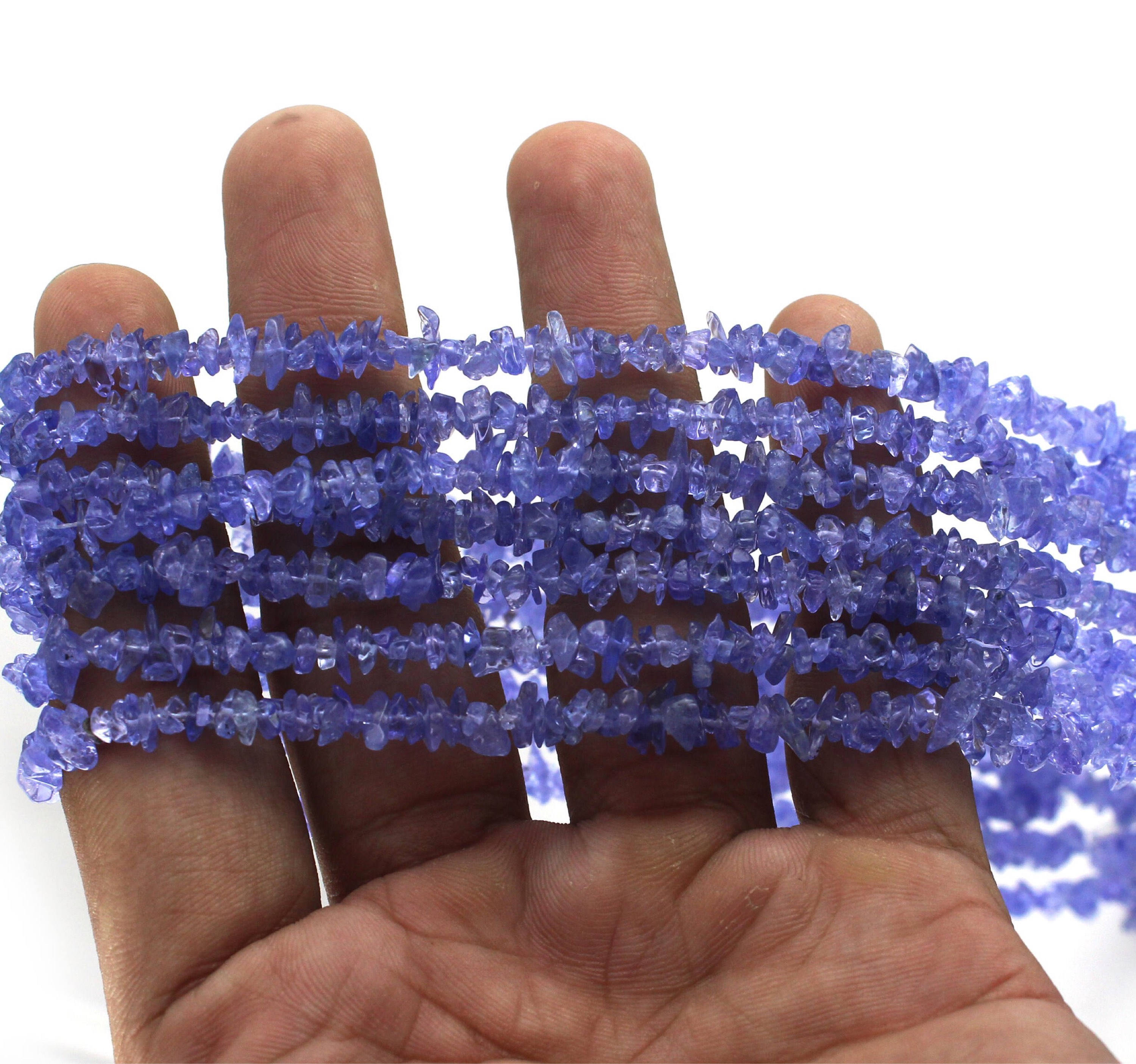 Natural Tanzanite Uncut Chips Beads, 36 Inches Blue Tanzanite Chips Beads For Jewelry Making Chips Beads An Amazing Item