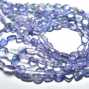 Tanzanite Nugget Beads - 9 inches - Natural Tanzanite Smooth Flat Nuggets - Wholesale Price - Size is 8 - 11mm #1519 Tanzanite Nugget Beads - 9 inches - Natural Tanzanite Smooth Flat Nuggets - Wholesale Price - Size is 8 - 11mm #1519