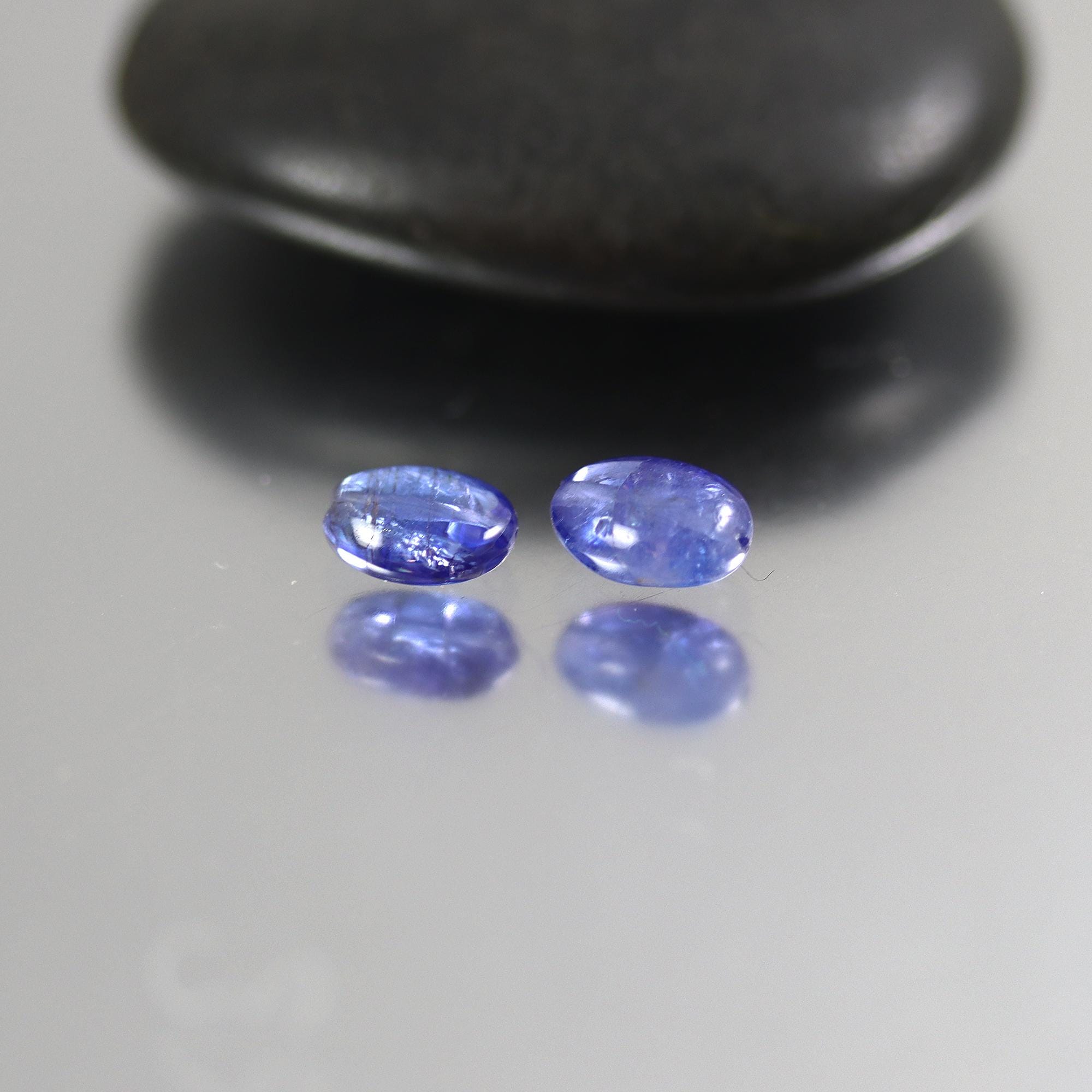Tanzanite Oval Nugget Beads - Pair - 8x6mm