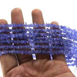 Pack Of 10 Strands- Quantity Pack- Natural Tanzanite Uncut Chips Beads, 36 Inches Strand For Jewelry Making In Bulk Pack Of 10 Strands- Quantity Pack- Natural Tanzanite Uncut Chips Beads, 36 Inches Strand For Jewelry Making In Bulk