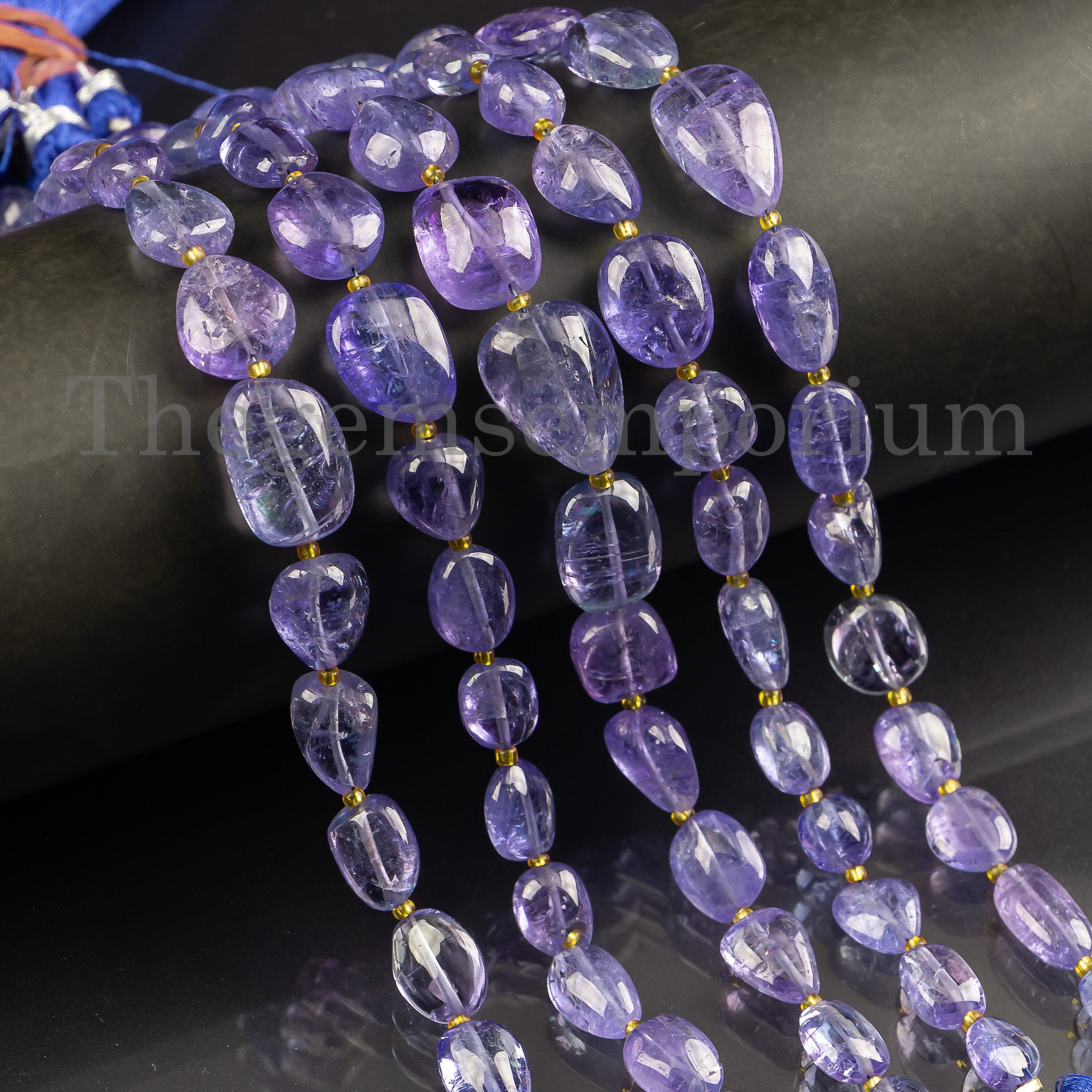 Rare Tanzanite Nugget Beads, Freeform Gemstone Beads