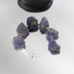 Tanzanite Raw Nugget Beads - Set Of 6 - 13 X 9 Mm Tanzanite Raw Nugget Beads - Set Of 6 - 13 X 9 Mm
