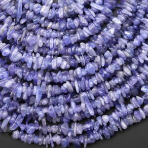 Real Genuine Natural Tanzanite Beads Freeform Center Drilled Chip Gemstone 15.5" Strand Real Genuine Natural Tanzanite Beads Freeform Center Drilled Chip Gemstone 15.5" Strand