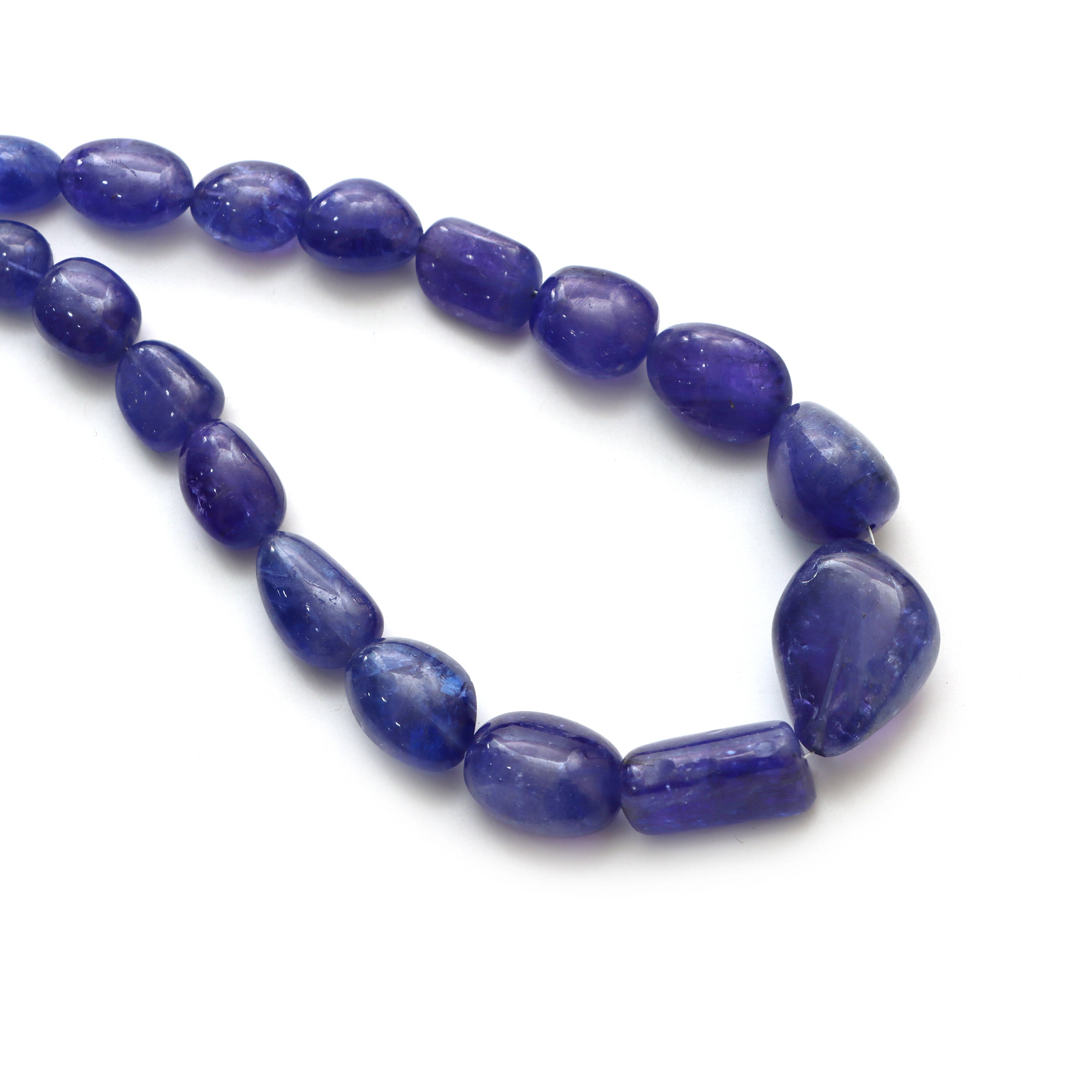 Tanzanite Smooth Tumble Beads, 6.5x10.5 Mm To 20x27 Mm, Tanzanite Jewelry Making Beads, 20 Inches Full Strand, Price Per Strand