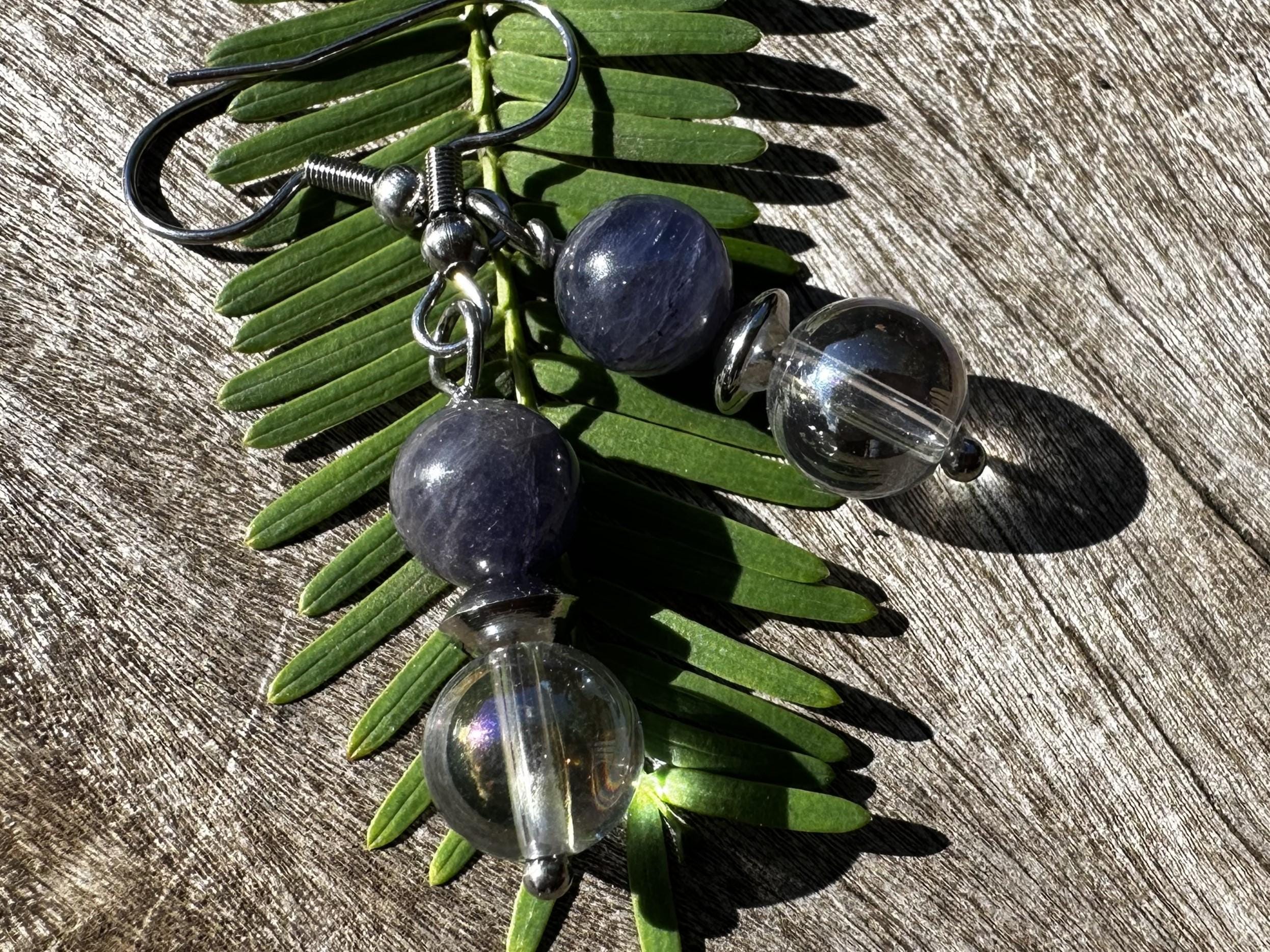 Angel Aura And Tanzanite, Healing Stone Earrings With Positive Energy!