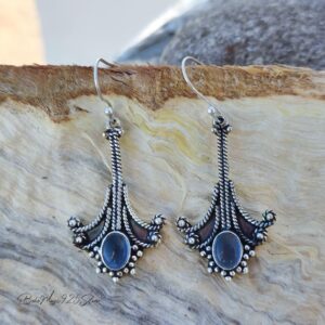 Handmade Tanzanite Dangle Earrings: 925 Sterling Silver Jewelry