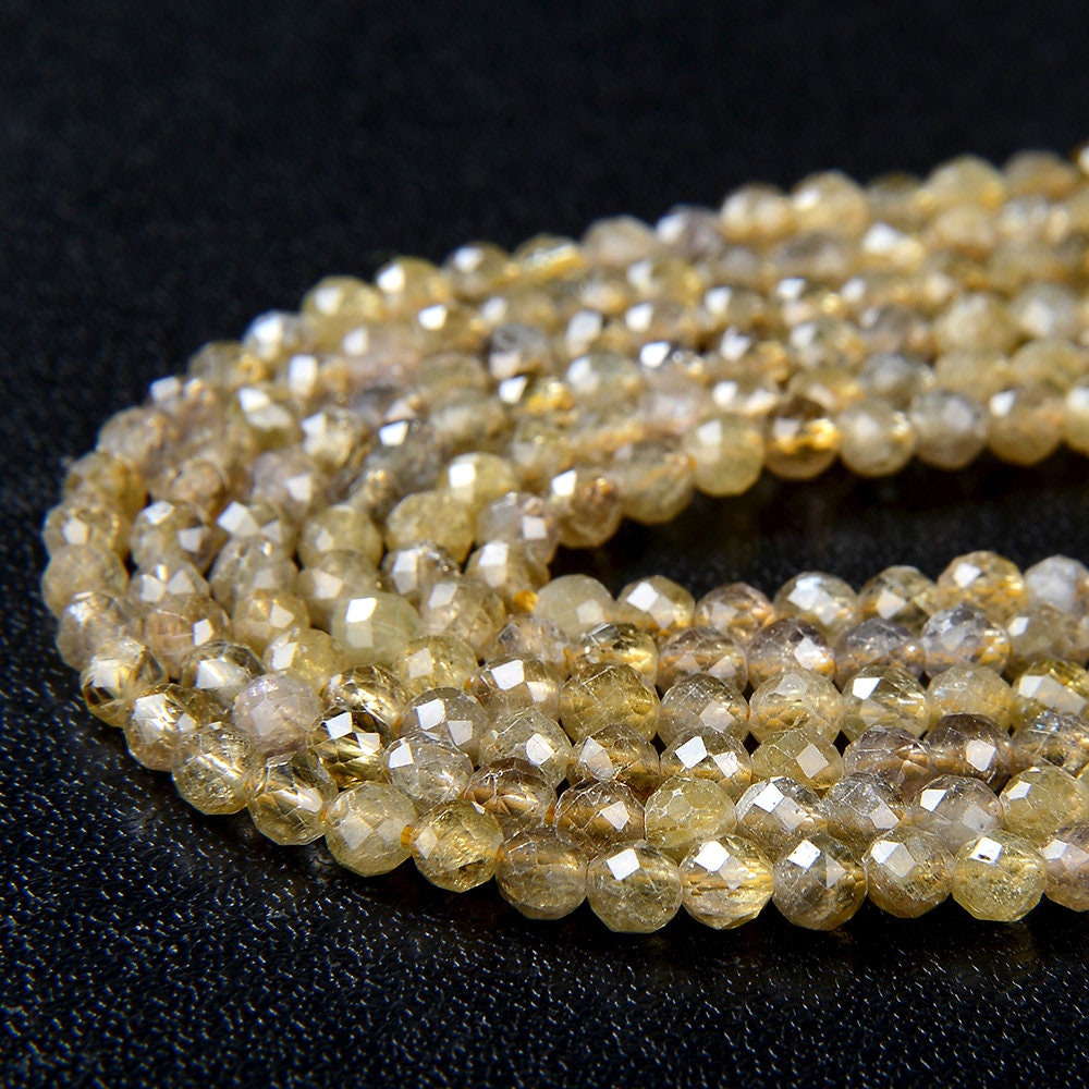 3mm Natural Golden Yellow Tanzanite Gemstone Grade Aaa Micro Faceted Round Loose Beads 15.5 Inch Full Strand (80009407-p30)