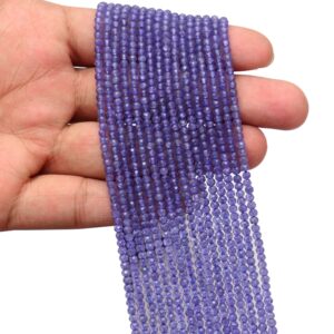 Aaa+ Tanzanite Gemstone 3mm-4mm Rondelle Faceted Beads, 13inch Strand , Natural Tanzanite Semi Precious Gemstone Faceted Beads For Jewelry Aaa+ Tanzanite Gemstone 3mm-4mm Rondelle Faceted Beads, 13inch Strand , Natural Tanzanite Semi Precious Gemstone Faceted Beads For Jewelry