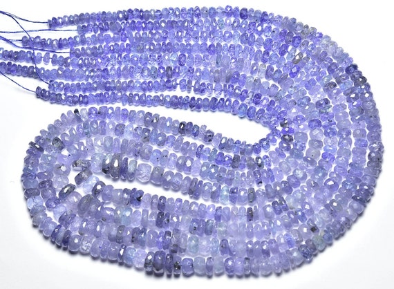 Beautiful Tanzanite Rondelle Beads - 16.5 Inches - Natural Tanzanite Faceted Rondelle - Size Is 3 - 6 Mm #1455 Beautiful Tanzanite Rondelle Beads - 16.5 Inches - Natural Tanzanite Faceted Rondelle - Size Is 3 - 6 Mm #1455
