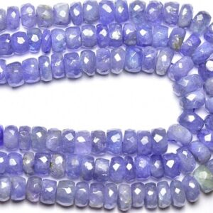 Big Tanzanite Rondelle Beads - 9 inches - Natural Faceted Tanzanite Rondelle Beads Strand - Size is 4.5-8 mm #1501 Big Tanzanite Rondelle Beads - 9 inches - Natural Faceted Tanzanite Rondelle Beads Strand - Size is 4.5-8 mm #1501