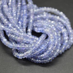 Tanzanite Irregular Faceted Rondelle Beads - 3-4mm X 1.8-3mm - 20" Strand - Gemstone Beads For Jewellery Tanzanite Irregular Faceted Rondelle Beads - 3-4mm X 1.8-3mm - 20" Strand - Gemstone Beads For Jewellery