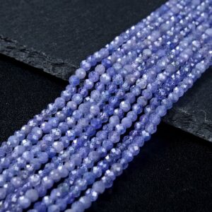 Natural Tanzanite Gemstone Grade AAA Micro Faceted Round 2MM 3MM 4MM Loose Beads (P45) Natural Tanzanite Gemstone Grade AAA Micro Faceted Round 2MM 3MM 4MM Loose Beads (P45)