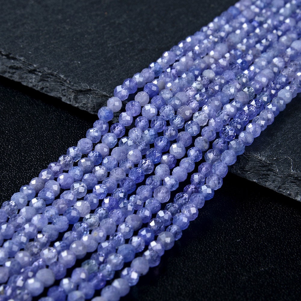 Natural Tanzanite Gemstone Grade Aaa Micro Faceted Round 2mm 3mm 4mm Loose Beads (p45) Natural Tanzanite Gemstone Grade Aaa Micro Faceted Round 2mm 3mm 4mm Loose Beads (p45)