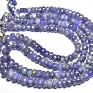 Tanzanite Rondelle Beads - 14 Inhes - Natural Super Quality Tanzanite Faceted Rondelle - Size is 5-7mm #546 Tanzanite Rondelle Beads - 14 Inhes - Natural Super Quality Tanzanite Faceted Rondelle - Size is 5-7mm #546