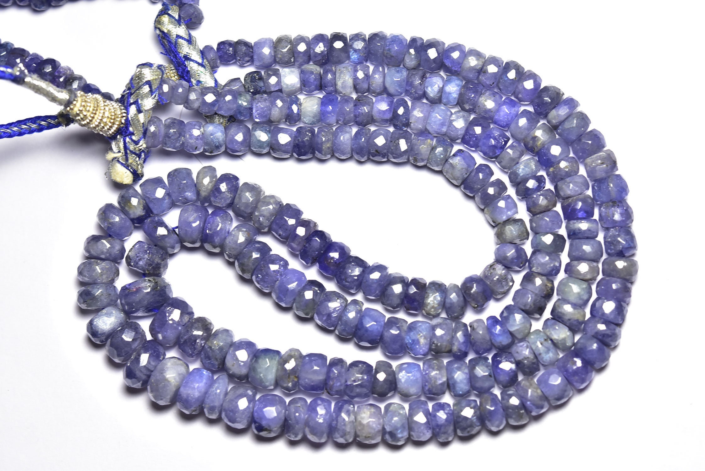 Tanzanite Rondelle Beads - 14 Inhes - Natural Super Quality Tanzanite Faceted Rondelle - Size Is 5-7mm #546