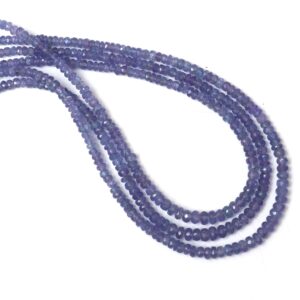 Tanzanite Faceted Rondelle Beads, 3 Mm To 4.5 Mm, Faceted Rondelle Tanzanite, Tanzanite Beads, 8 Inch / 18 Inch Strand, Price Per Strand Tanzanite Faceted Rondelle Beads, 3 Mm To 4.5 Mm, Faceted Rondelle Tanzanite, Tanzanite Beads, 8 Inch / 18 Inch Strand, Price Per Strand
