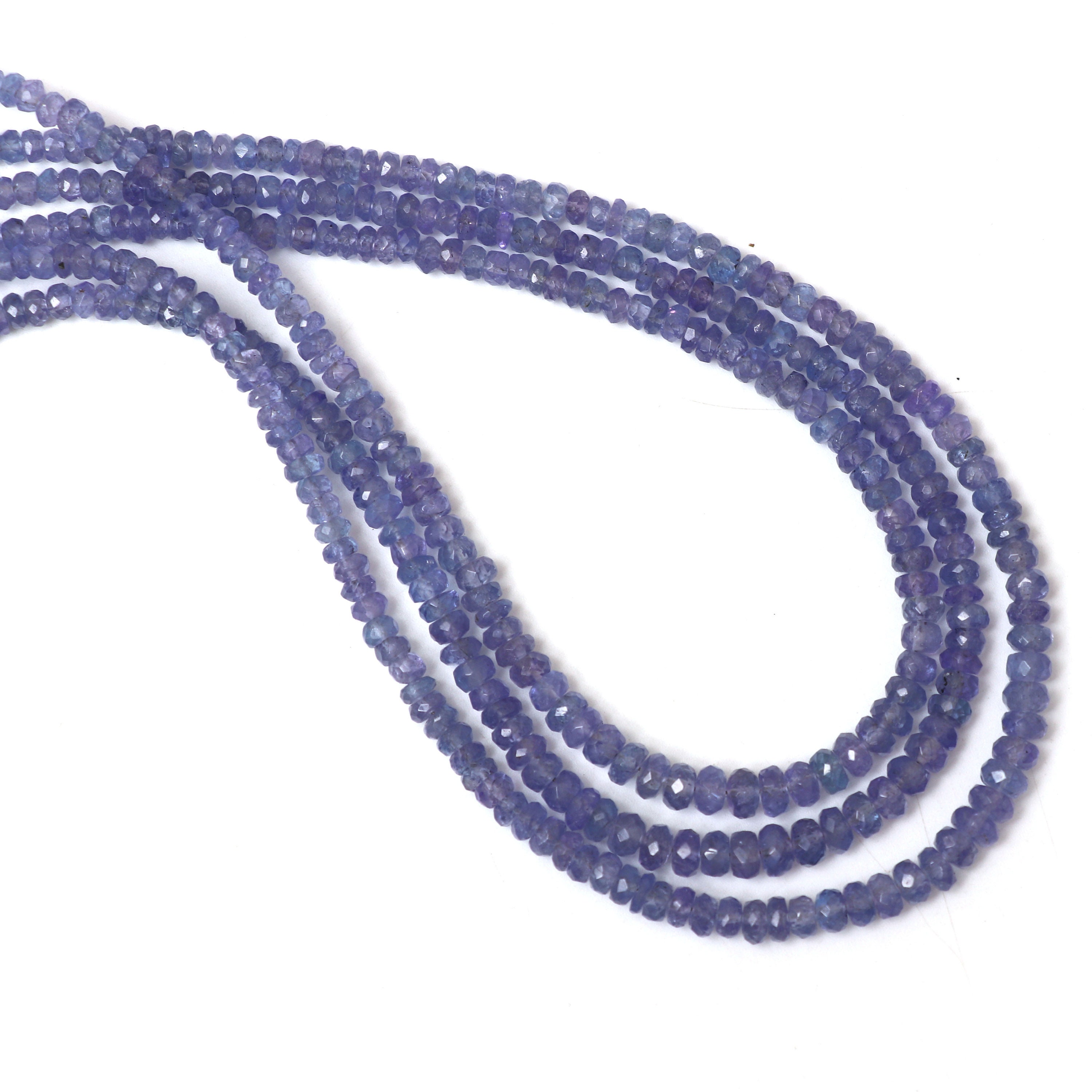 Tanzanite Faceted Rondelle Beads, 3 Mm To 4.5 Mm, Faceted Rondelle Tanzanite, Tanzanite Beads, 8 Inch / 18 Inch Strand, Price Per Strand