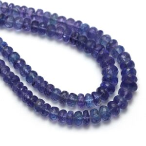 Tanzanite Faceted Rondelle Beads, 5 Mm To 8 Mm, Tanzanite Jewelry Making Beads, 18 Inches Full Strand, Price Per Strand Tanzanite Faceted Rondelle Beads, 5 Mm To 8 Mm, Tanzanite Jewelry Making Beads, 18 Inches Full Strand, Price Per Strand