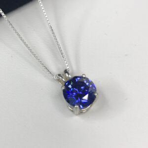1.5ct Tanzanite Necklace Round Solitaire Trending Jewelry Gift 1.5ct Tanzanite Necklace Round Solitaire Trending Jewelry Gift