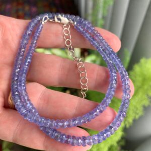 AAA Tanzanite Necklace, Genuine High Quality Faceted Beads Tanzanite Chocker AAA Tanzanite Necklace, Genuine High Quality Faceted Beads Tanzanite Chocker
