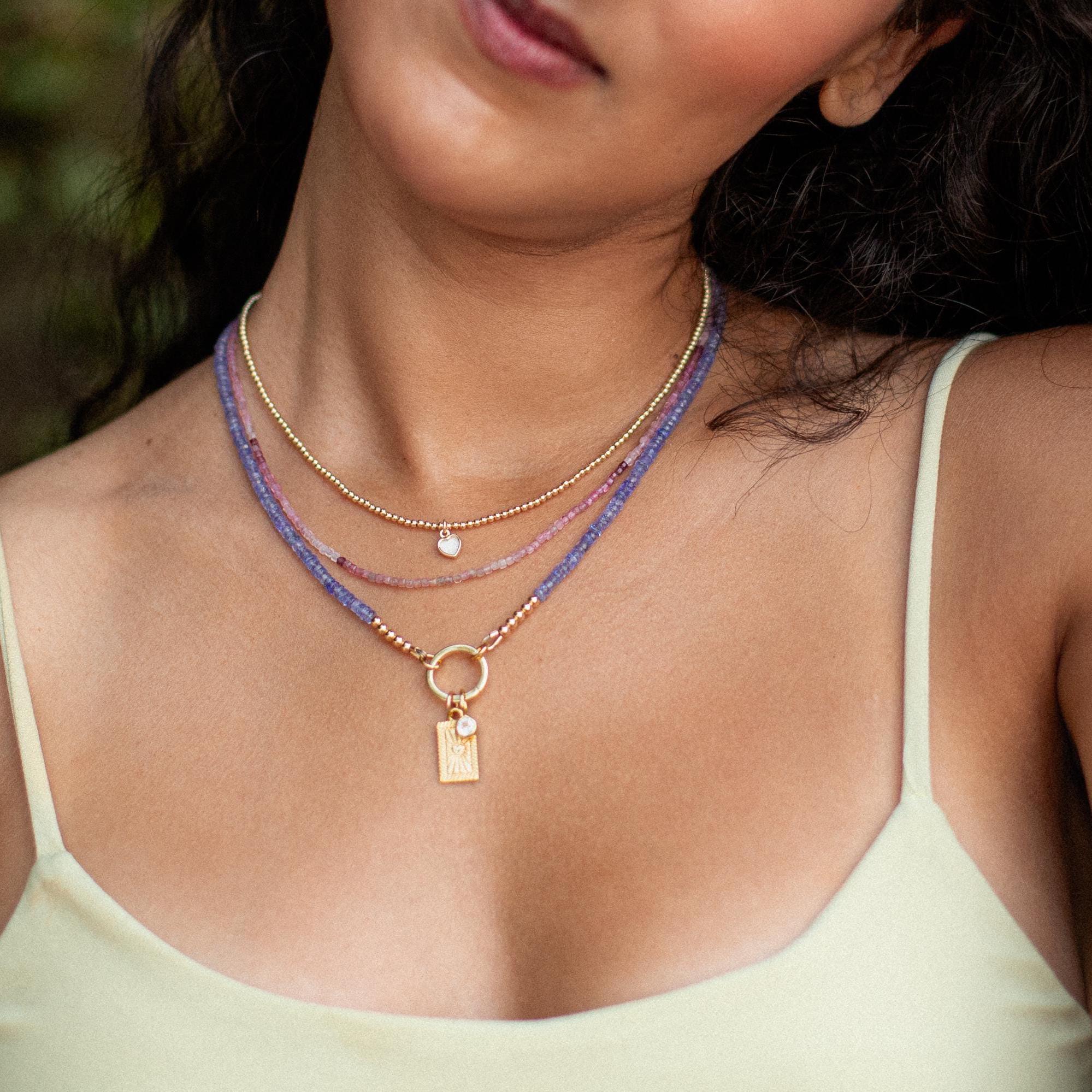 Aaaa+ Genuine Tanzanite Necklace, [entp1074] Beaded Tanzanite Necklace, Violet Flame Energy, Aaa Tanzanite, Third Eye Chakra, Psychic *bss